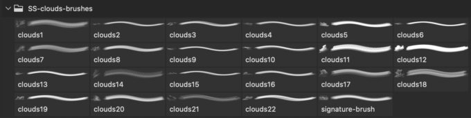 フォトショップ ブラシ 無料 雲 クラウド Clouds - Mist Photoshop and GIMP Brushes
