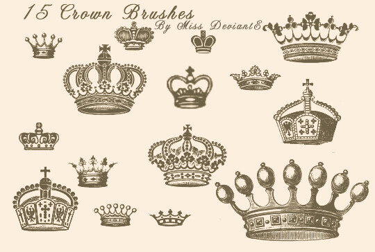 フォトショップ ブラシ Photoshop Crown Brush 無料 イラスト クラウン 冠 王冠 Crown Brushes