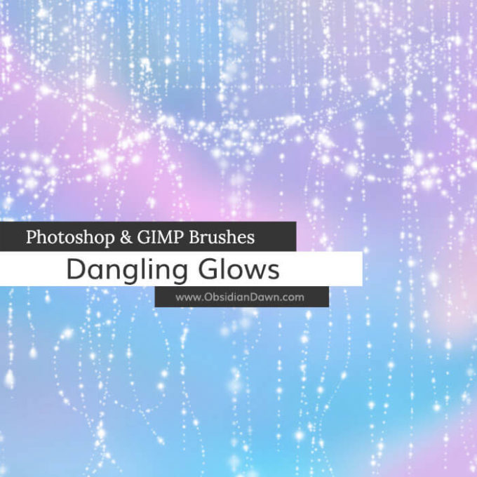 フォトショップ ブラシ Photoshop Brush 無料 イラスト 光 ビーム グリッター Dangling Glows Photoshop and GIMP Brushes