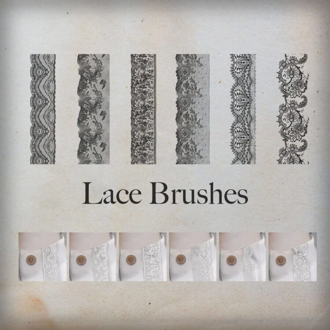 フォトショップ ブラシ Photoshop Lace Brush 無料 イラスト レース Lace Ornament Brushes