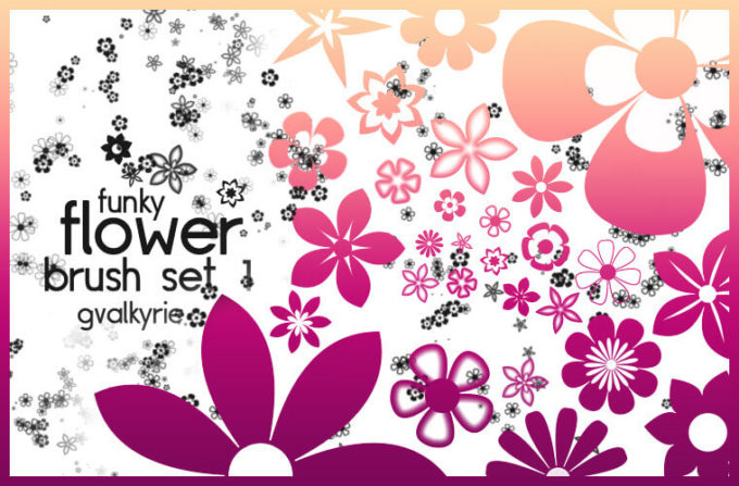 フォトショップ ブラシ Photoshop Brush 無料 Flower イラスト 花 フラワー Flower Brush Set 1