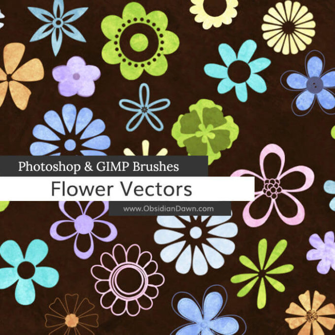 フォトショップ ブラシ Photoshop Brush 無料 Flower イラスト 花 フラワー Flower Vectors Photoshop and GIMP Brushes