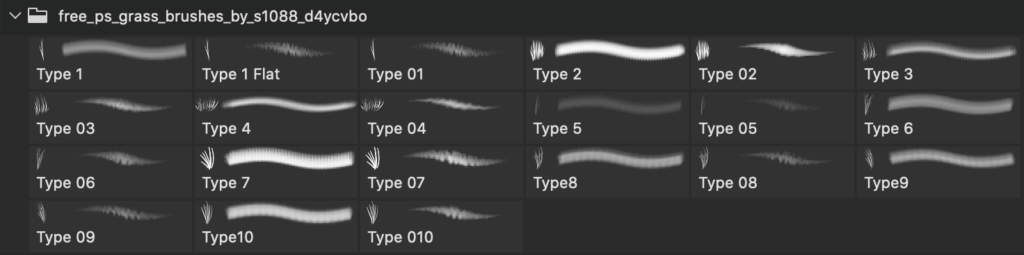 フォトショップ ブラシ Photoshop Brush 無料 イラスト 草 雑草 植物 葉 プランツ Free PS Grass Brushes
