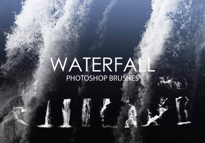 フォトショップ ブラシ Photoshop Brush 無料 イラスト 水 ウォーター 水滴 スプラッシュ 水しぶき 滝 Free Waterfall Photoshop Brushes