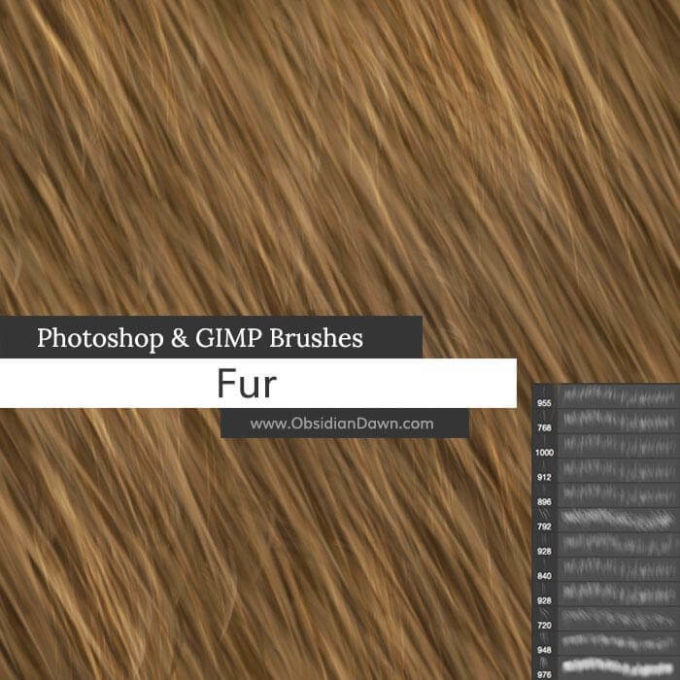 フォトショップ ブラシ 無料  毛皮　毛質　Fur Photoshop Brushes