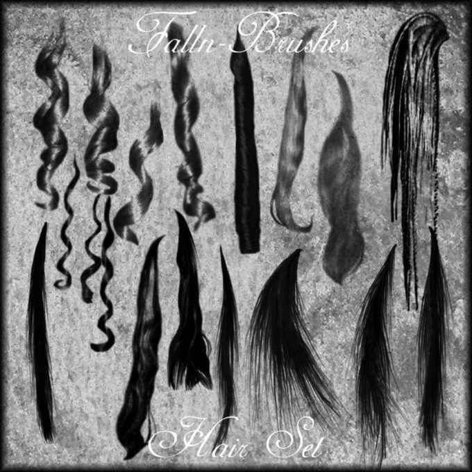 フォトショップ ブラシ 無料 毛 髪の毛 Hair Brushes Set 1