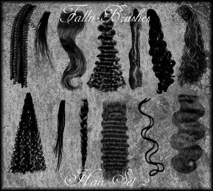 フォトショップ ブラシ 無料 毛 髪の毛 Hair Brushes Set 2