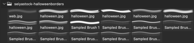 フォトショップ ブラシ 無料 ハロウィン パンプキン 南瓜 カボチャ かぼちゃ イラスト Halloween Border Brushes