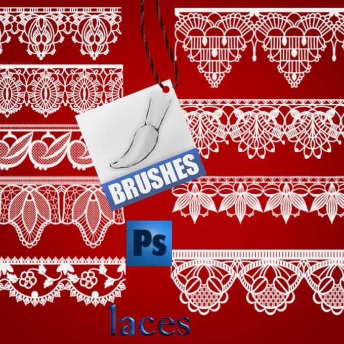 フォトショップ ブラシ Photoshop Lace Brush 無料 イラスト レース Lace Brushes