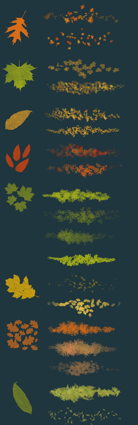 フォトショップ ブラシ Photoshop Brush 無料 イラスト 草 雑草 植物 葉 プランツ Leaves - photoshop brushes