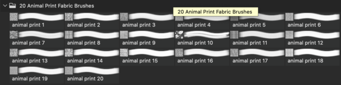 フォトショップ ブラシ Photoshop Brush 無料 Flower イラスト アニマル 柄 模様 動物 20 Animal Print Fabric Brushes.Abr Vol.8