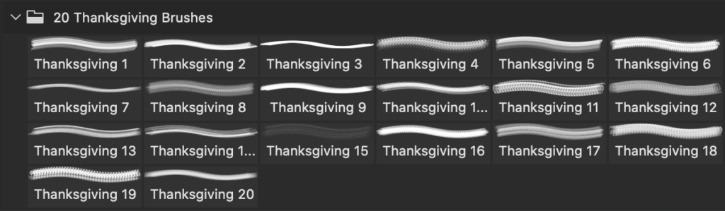 フォトショップ ブラシ 無料 ハロウィン お祭り 感謝祭 イラスト 20 Thanksgiving Engraved PS Brushes Abr. Vol.3