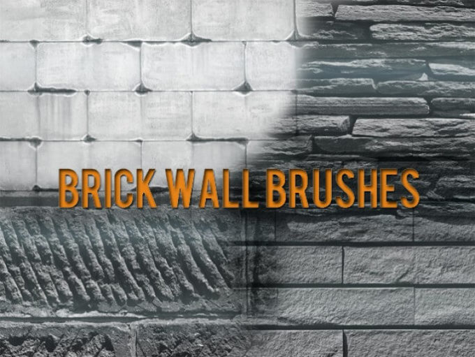 フォトショップ ブラシ Photoshop Brush 無料 イラスト ロック 岩 石 ストーン Brick Wall Free Brushes