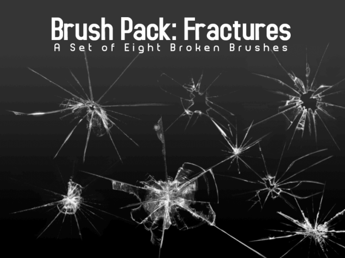 フォトショップ ブラシ Photoshop Brush 無料 イラスト クラック ひび割れ ヒビ 亀裂 ガラス Broken Glass Brushes - Eight