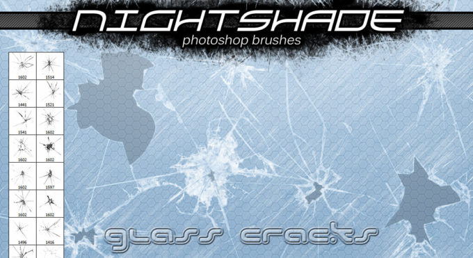 フォトショップ ブラシ Photoshop Brush 無料 イラスト クラック ひび割れ ヒビ 亀裂 壁 Nightshade glass cracks v2