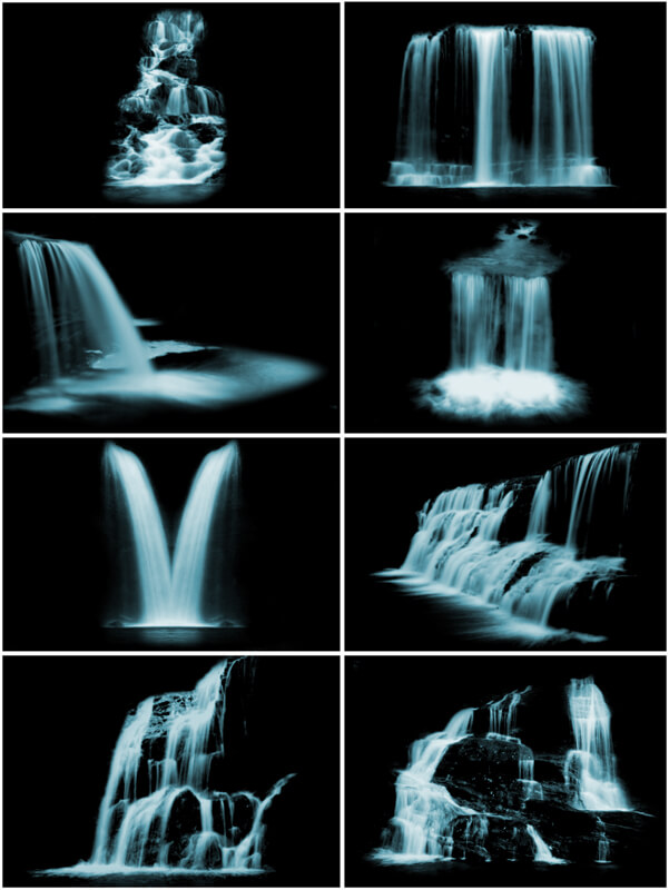 フォトショップ ブラシ Photoshop Brush 無料 水 ウォーター 滝 イラスト Waterfalls