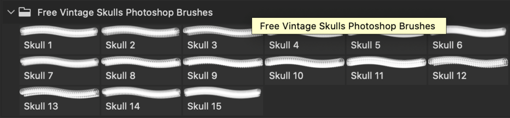 フォトショップ ブラシ 無料 スカル ガイコツ 骸骨 骨 イラスト Free Vintage Skulls Photoshop Brushes