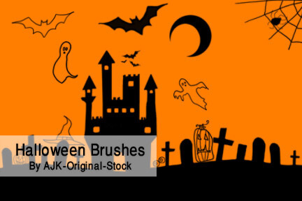 フォトショップ ブラシ 追加 無料 ハロウィン カボチャ ランタン イラスト Halloween Brush pack