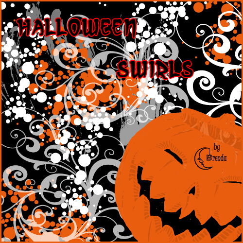 フォトショップ ブラシ 追加 無料 ハロウィン カボチャ ランタン イラスト Halloween Swirls