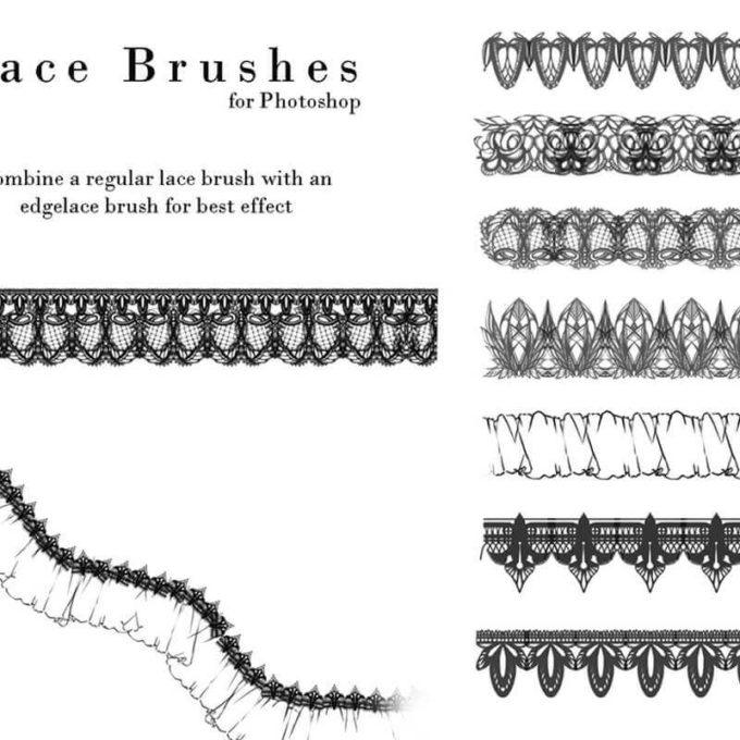 フォトショップ ブラシ Photoshop Lace Brush 無料 イラスト レース Lace Photoshop Brushes