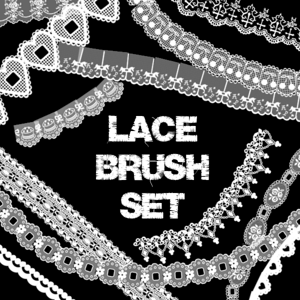 フォトショップ ブラシ Photoshop Lace Brush 無料 イラスト レース Lace Brush Set