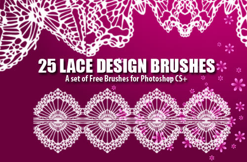 フォトショップ ブラシ Photoshop Lace Brush 無料 イラスト レース lace 25 Dainty Lace Design Photoshop Brushes