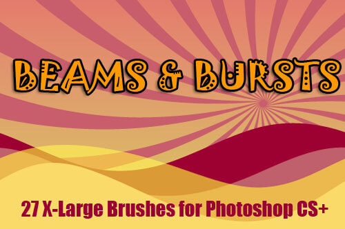 フォトショップ ブラシ Photoshop Retro Pattern Brush 無料 イラスト ヴィンテージ レトロ 模様 柄 27 Light Beam Photoshop Brushes