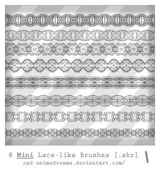 フォトショップ ブラシ Photoshop Lace Brush 無料 イラスト レース Mini Lace brushes