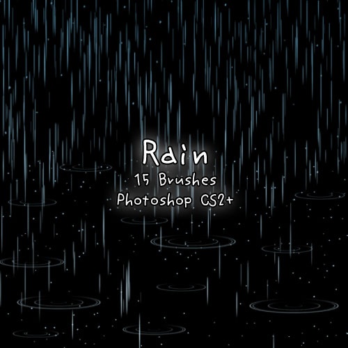 フォトショップ ブラシ Photoshop Brush 無料 イラスト RAIN レイン 雨  Rain Brushes