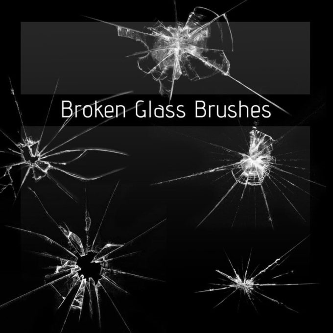 フォトショップ ブラシ Photoshop Brush 無料 イラスト クラック ひび割れ ヒビ 亀裂 ガラス Broken Glass Brushes