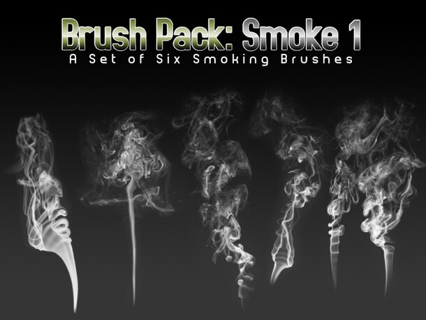 フォトショップ ブラシ 追加 おすすめ Photoshop Brush 無料 イラスト 煙 スモーク 6 Smoke Brushes