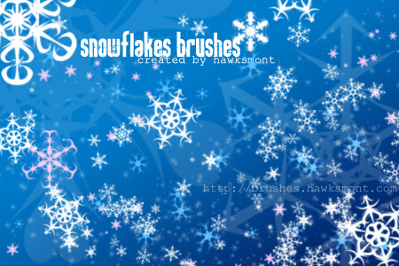 フォトショップ ブラシ Photoshop Brush 無料 イラスト クリスマス 聖夜 冬 雪 スノーフレーク 結晶 Snowflakes Brushes