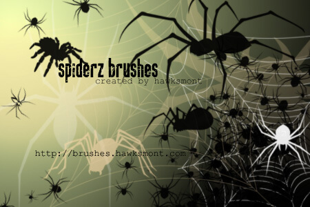 フォトショップ ブラシ Photoshop Brush 無料 クモ クモの巣 蜘蛛 スパイダー Spiders Brushes