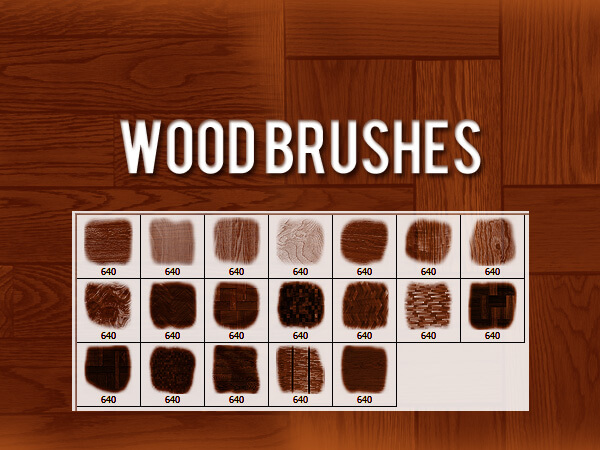 フォトショップ ブラシ Photoshop Brush 無料 イラスト 木 ウッド 木目 Wood Brushes