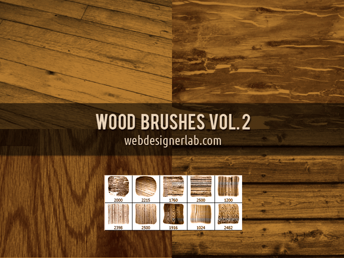 フォトショップ ブラシ Photoshop Brush 無料 イラスト 木 ウッド 木目 Wood Brushes Vol. 2