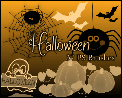 フォトショップ ブラシ 追加 無料 ハロウィン カボチャ ランタン イラスト PS Halloween Brushes