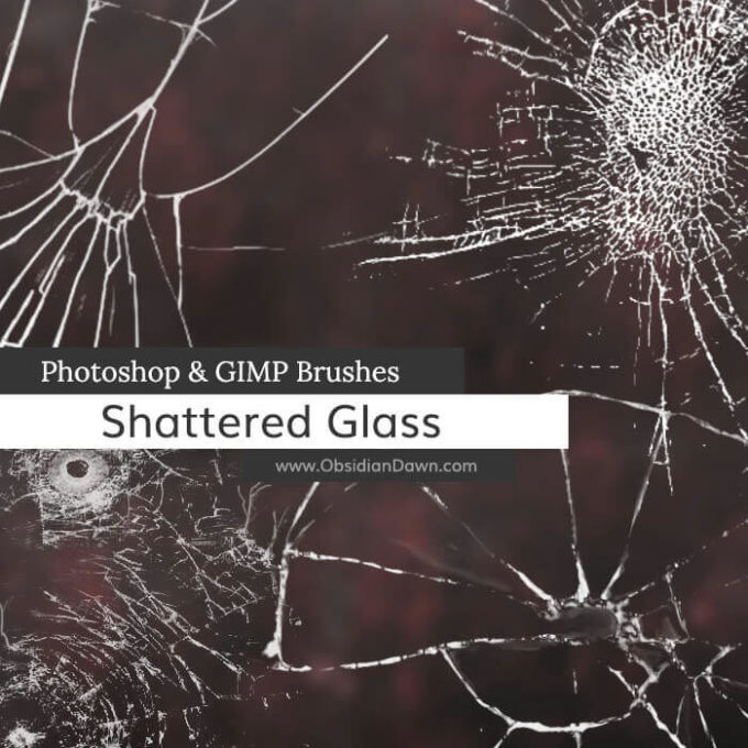 フォトショップ ブラシ Photoshop Brush 無料 イラスト クラック ひび割れ ヒビ 亀裂 壁 Shattered Glass Photoshop and GIMP Brushes