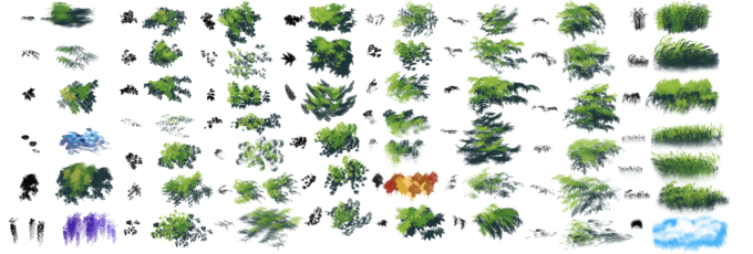 フォトショップ ブラシ Photoshop Brush 無料 イラスト 草 雑草 植物 葉 プランツ Yet again, more free landscape brushes, photoshop