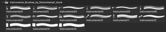 フォトショップ ブラシ Photoshop Musical instrument Brush 無料 イラスト 音楽 楽器 15 Musical Instruments Photoshop Brushes Part 2