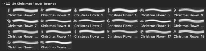 フォトショップ ブラシ 無料 クリスマス サンクロース 聖夜 Photoshop Santa Claus Brush Free abr 20 Christmas Flower PS Brushes Abr. Vol.15