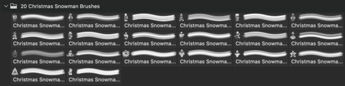 フォトショップ ブラシ 無料 クリスマス 雪だるま 聖夜 Photoshop Christmas Brush Free abr 20 Christmas Snowman PS Brushes Abr. Vol.14