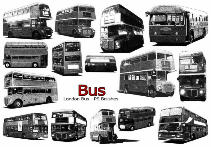 フォトショップ ブラシ Photoshop Car Brush 無料 イラスト 車 カー マインクラフト ピクセル 20 London Bus Ps Brushes Abr. Vol.8
