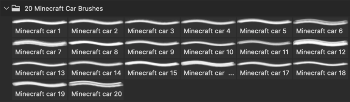 フォトショップ ブラシ Photoshop Car Brush 無料 イラスト 車 カー マインクラフト ピクセル 20 Minecraft Car PS Brushes Abr. Vol.3