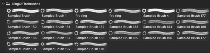 フォトショップ ブラシ Photoshop Brush 無料 イラスト 火 炎 ファイヤー 21 Ring of Fire Brushes