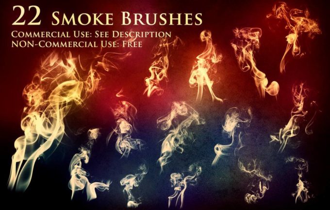 フォトショップ おすすめ ブラシ 追加 Photoshop Brush 無料 イラスト 煙 スモーク 22 Normal Smoke Brushes