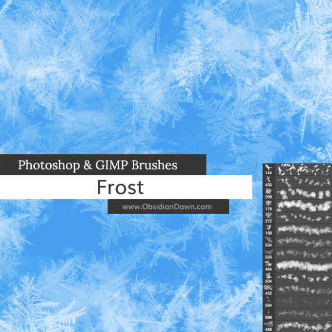 フォトショップ ブラシ Photoshop Ice Brush 無料 イラスト 氷 アイス  Frost Texture Photoshop and GIMP Brushes