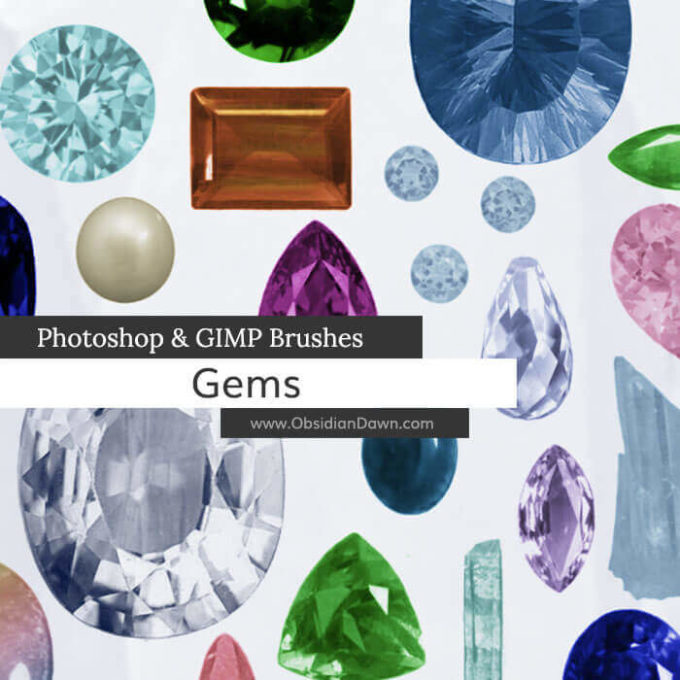 フォトショップ ブラシ Photoshop Jewelry Brush 無料 イラスト 宝石 ジェム Gems and Stones Photoshop and GIMP Brushes