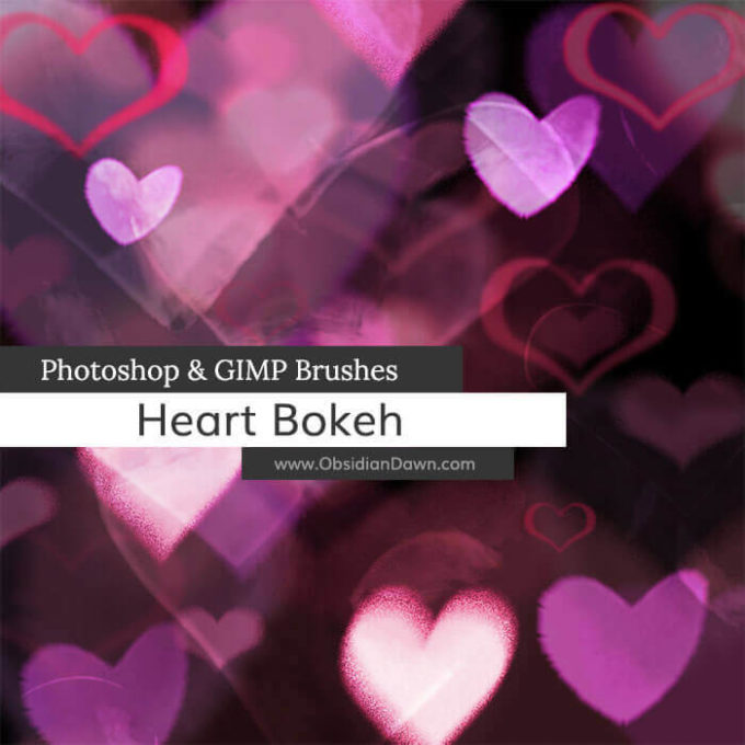 フォトショップ ブラシ 無料 ハート Photoshop Heart Brush Free abr Heart Bokeh Photoshop and GIMP Brushes