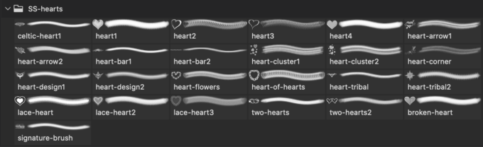 フォトショップ ブラシ 無料 ハート Photoshop Heart Brush Free abr Hearts Photoshop and GIMP Brushes