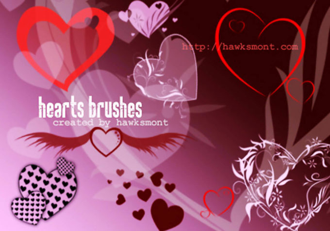 フォトショップ ブラシ 無料 ハート Photoshop Heart Brush Free abr Hearts By Hawksmont